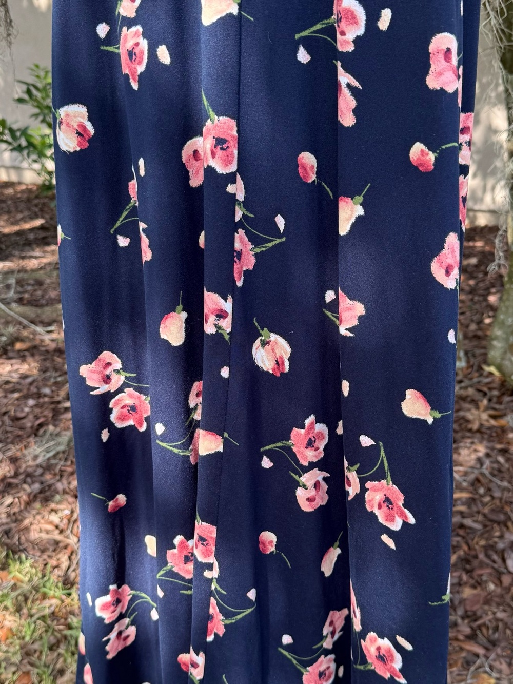 Fortune + Ivy Sleeveless Dress Floral V-neck Ruffle Trim Blue Pink Women’s L - Picture 5 of 7